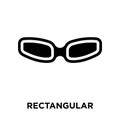 Rectangular eyeglasses iconÃÂ  vector isolated on white background, logo concept of Rectangular eyeglassesÃÂ  sign on transparent b